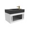 Castello Usa Amazon 30-inch White Left Vanity Set with Black Top and Gold Handles CB-MC-30W-GLD-2056L-BL - alternate 8